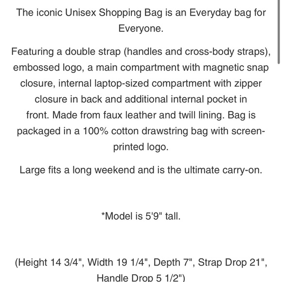 Like NEW!!!!! TELFAR SHOPPING BAG LARGE SIZE - Picture 2 of 8